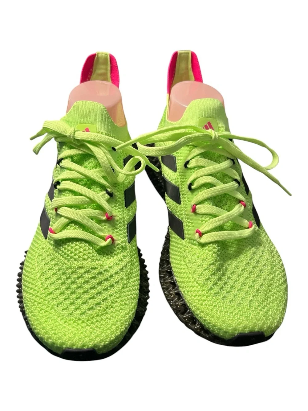adidas Neon Green 4DFWD Running Sneakers with Pink Accents